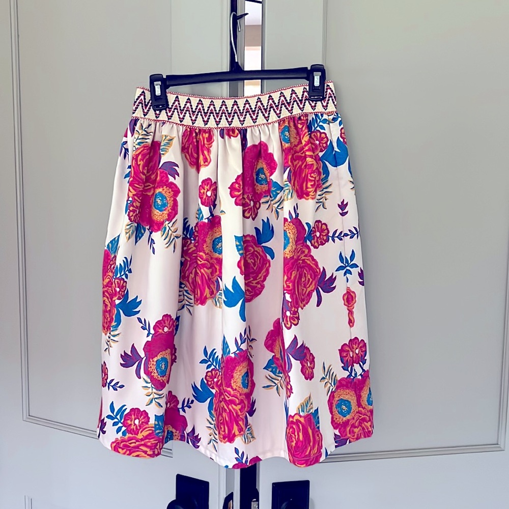 Mid length skirt.